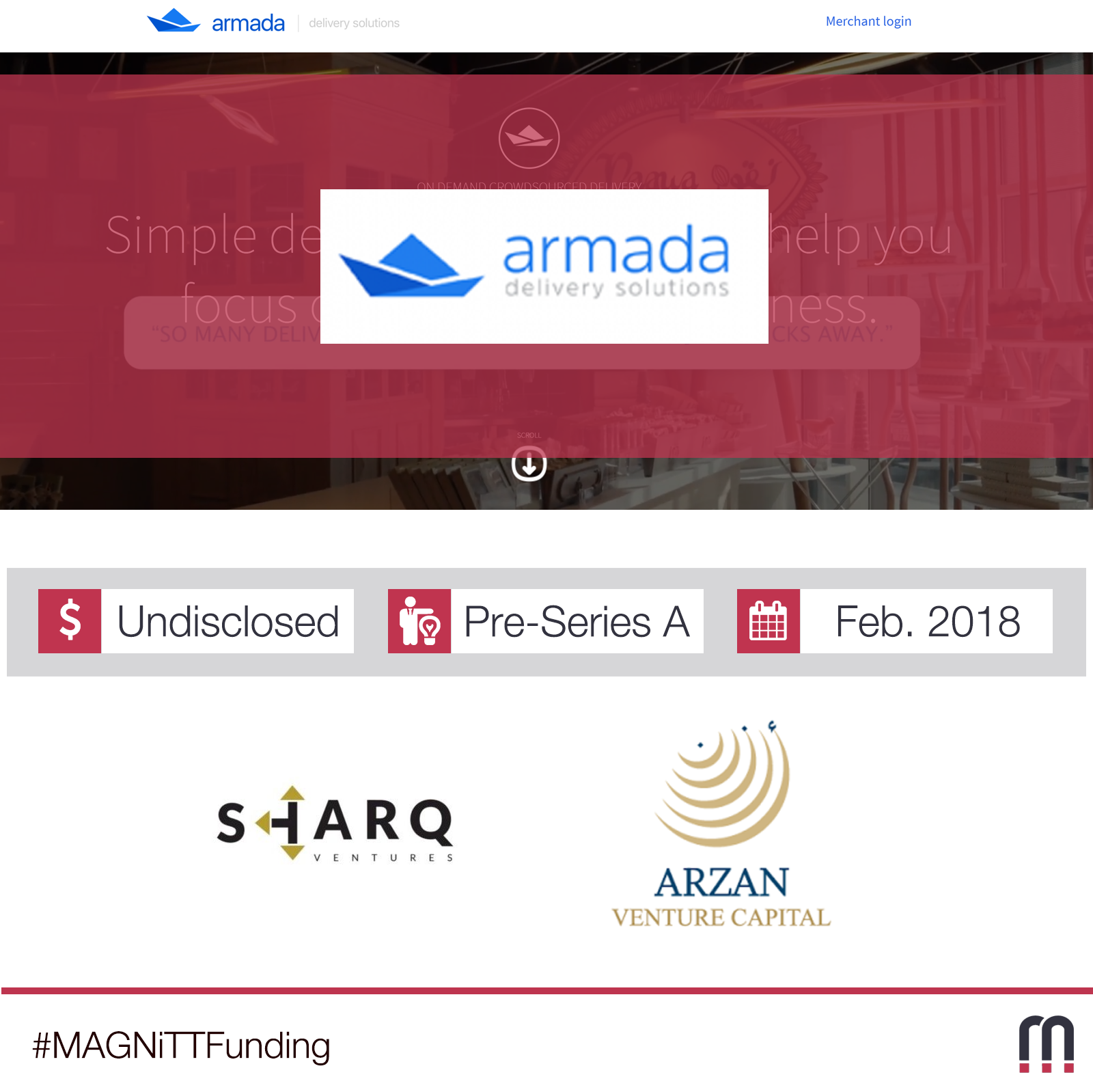 Armada delivery solutions raises a Pre Series A round with Sharq